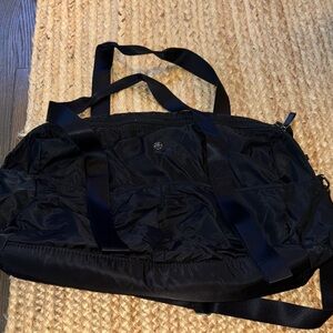 Gaiam Yoga Gym Black Nylon Travel Duffel Bag